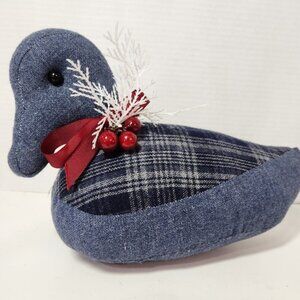 Christmas Handmade Blue Wool Duck